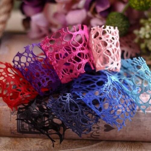 5 yards 4 cm Cotton Hole Mesh Ribbon for Diy Bow Hair Accessories Gift Box Packaging Clothing Sewing Material