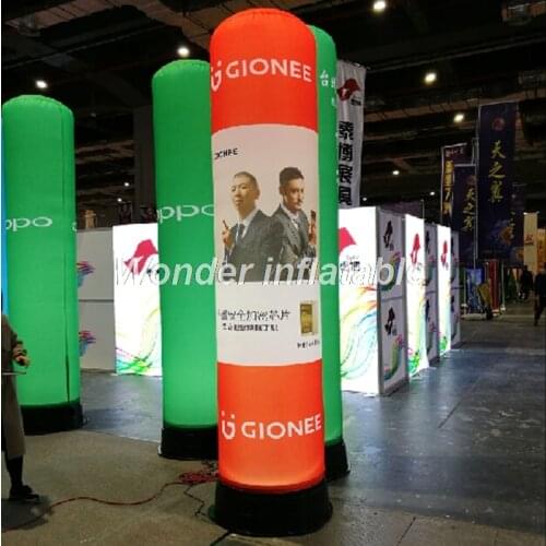 Colorful LED inflatable pillar with digital printing, inflatable column, prism inflatable light tower for advertising