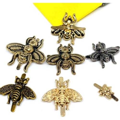 2pcs Metal Bee Shape Decorated Buckle Retro Fashion Bag Clip Buckle Hardware for Leather Craft Bag Handbag Shoe DIY Accessories
