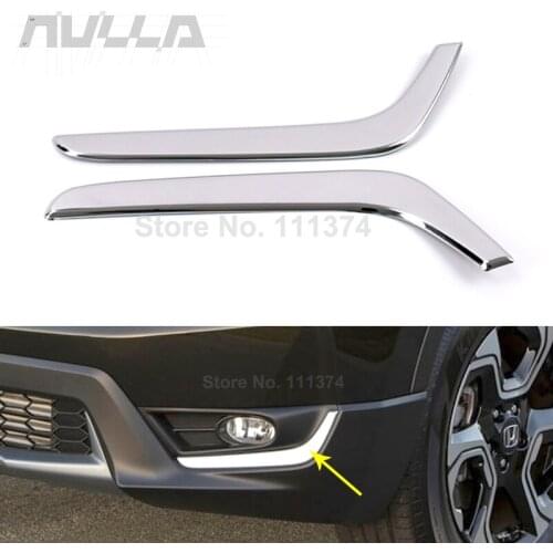 For Honda CR-V CRV 2017 2018 2019 Molding Chrome Car Front Fog Light Lamp Frame Decor Strip Trim Sticker Decoration Accessories
