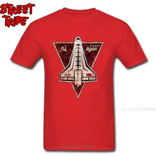 Sputnik-1 T Shirt Men Russia Space Program T-shirt Retro Designer Mens Tshirt Airplane Red Tops No Pocket Simple Clothes C C C P