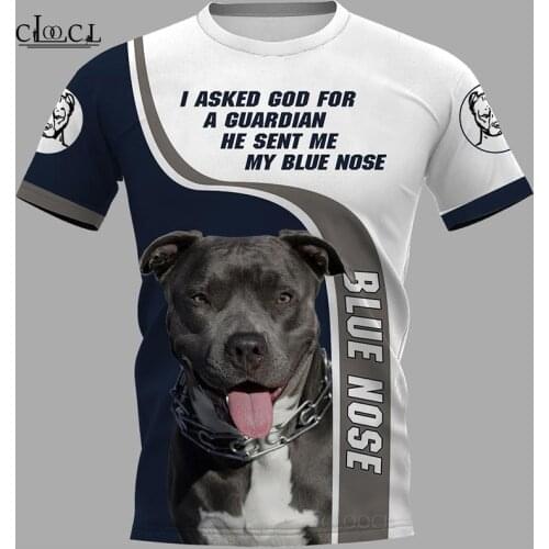 HX Newest Popular Blue Nose Pitbull T Shirt 3D Print Fashion Harajuku Streetwear Pullover Tops Oversized Clothes Drop Shipping