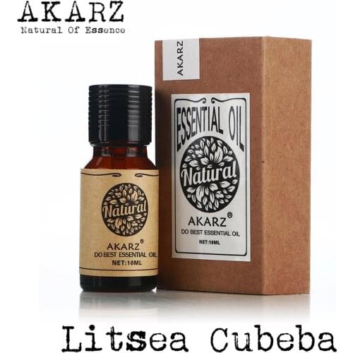 Litsea Cubeba essential oil AKARZ Top Brand body face skin care spa message fragrance lamp Aromatherapy Litsea Cubeba oil