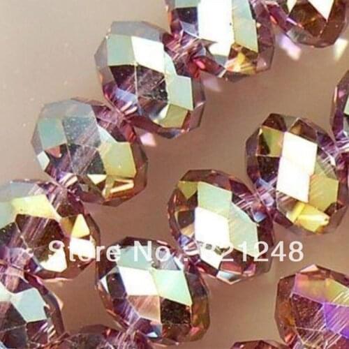 Fashion 3x4mm purple multicolor crystal glass faceted abacus rondelle loose beads spacers jewelry accessories 1000PC MY2236