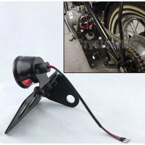 Motorcycle Vintage Side Mount Stop Light Side Tail License Number Plate Brake Light For Harley Sportster Bobber Chopper Customs