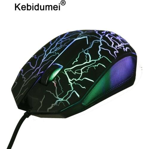 Kebidumei LED Colorful Computer Gaming Mouse Professional Ultra-precise Game for Dota 2 for LOL Gamer 2400 DPI USB Wired Mouse