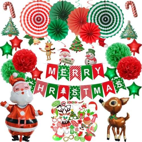 Christmas party decoration balloon set Santa Claus snowman aluminum film balloon package hotel shopping mall home decoration