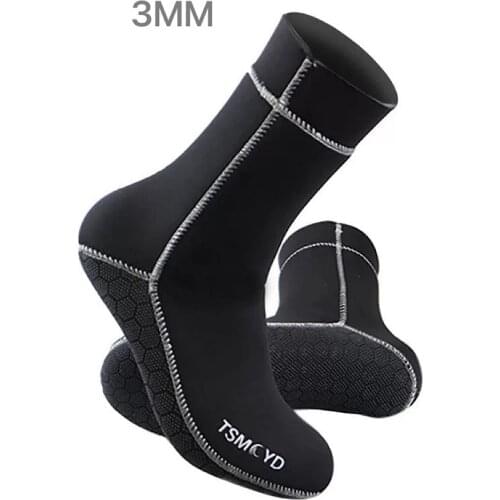 TSMCYD Men Women 3mm Neoprene Diving Socks Boots Water Shoes Anti Slip Beach Warm Wetsuit Shoes Snorkel Surfing Swim Socks 2XL