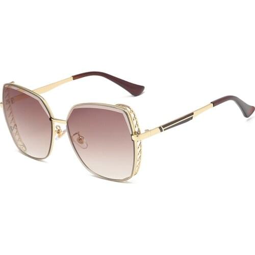 New Fashion Sunglasses Metal Frame Designer Sunglasses For Women Irregular Gradient Glasses High Quality Zonnenbrillen Dames