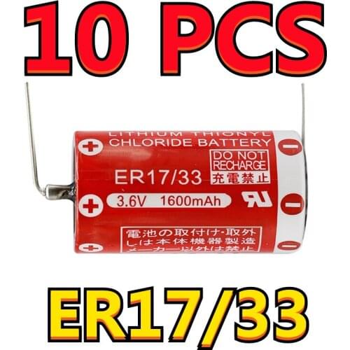 10pcs/lot Brand New Original For Maxell ER17/33 3.6V 1600mAh Lithium Thionyl Chloride Batteries PLC Battery With Pins