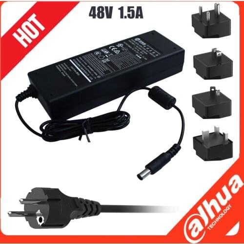 Original Dahua 48V 1.5A Power supply for dahua POE nvr4204-p-4ks2 NVR2104HS-P-4KS2,NVR2104HS-P-4KS2 4ch DAHUA poe nvr adapter