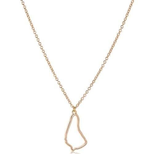 Small North America Caribbean Barbados Map Necklaces Outline Country Barbados Island Continent Pendant Chain Women Jewelry