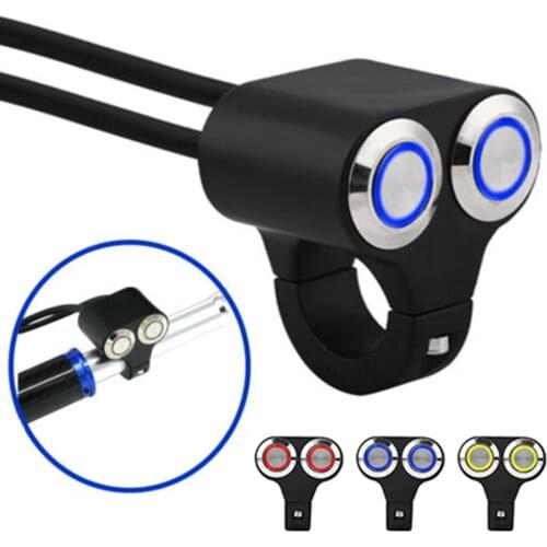 Motorcycle Switch 25mm Motorcycle Handlebar Manual-return Button LED Light Lamp Control Switch motorbike accessories 2020