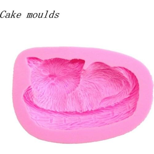 Silicone soap mold RS037 old cat shape Clay mold Fondant cake mold baking ware Decoration tools