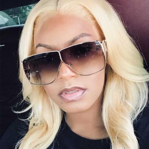 Oversized sunglasses women fashion clear shades Vintage Classic Brand alloy Sunglasses for Men Big frame Female Glasses