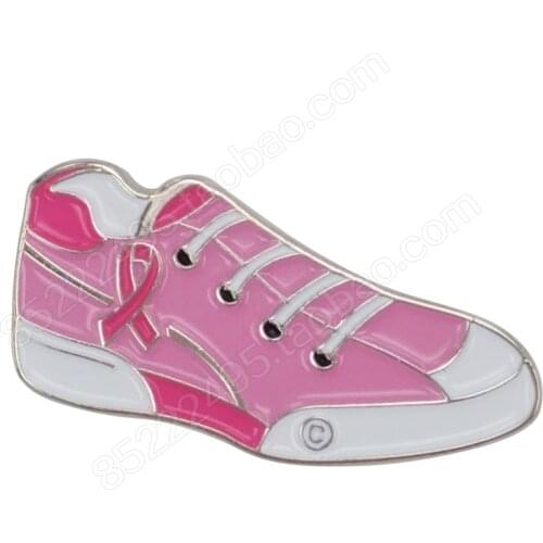 Breast Cancer Awareness Sports Sneaker Shoe Pink Ribbon Lapel Pins