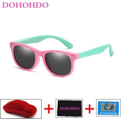 DOHOHDO Colorful Flexible Kids Sunglasses 2020 High Quality Polarized Eyewears Children Lens Baby Safety Coating Mirror Shades