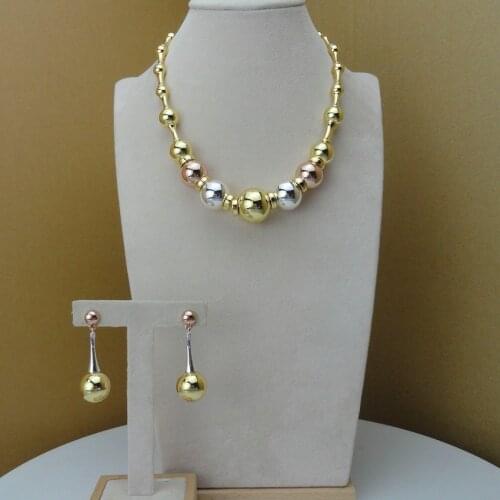 Yuminglai Classic Design Dubai Costume Jewelry Sets Three Tones FHK7734