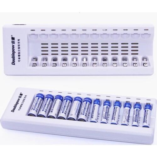 12 Slots Smart Fast Battery Charger for AA AAA NiCd NiMh Rechargeable Batteries EU US Plug Portable Intelligent Battery Charger