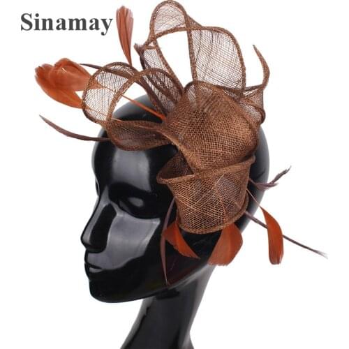 Cocltail Race Fascinator Hat Women Wedding Fashion Headwear With Fancy Feather Hair Accessories Cocktail Race Headdress Hair Pin