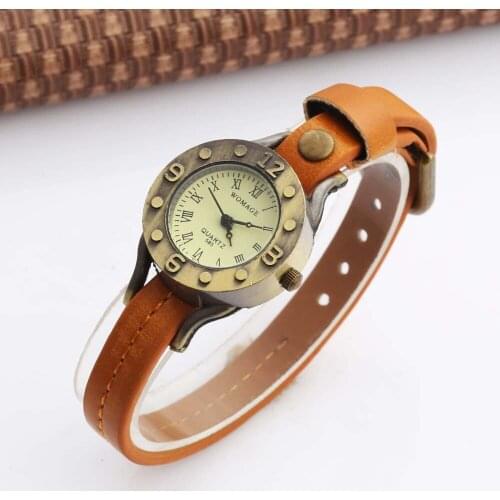 WOMAGE Vintage Watches Casual Women Watches Ladies Watches Leather Band Quartz Wristwatches dames horloges montre femme hodinky