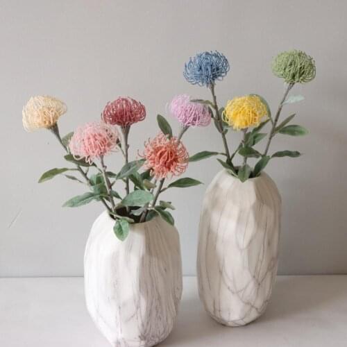 1Pc Artificial Fake Pincushion Flower Plant DIY Party Wedding Home Decoration DIY Handmade Xmas Wreath Gift Fake Plant