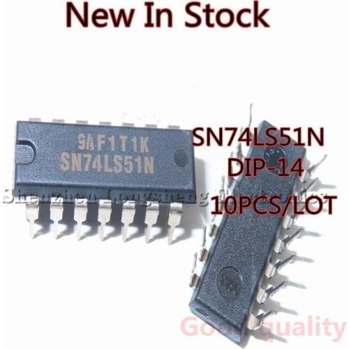 10PCS/LOT NEW SN74LS51N 74LS51 DIP-14 Dual 2 Width 2 Input Logic IC