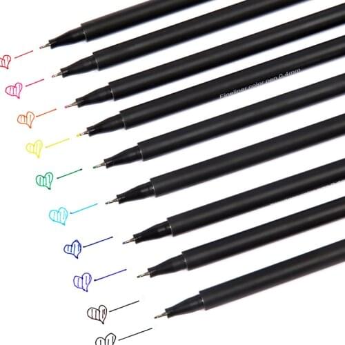 12/24 Colors 0.4MM FineLiner Pens Watercolor Based Art Markers Colored Marker Pens For Manga Anime Sketch Drawing