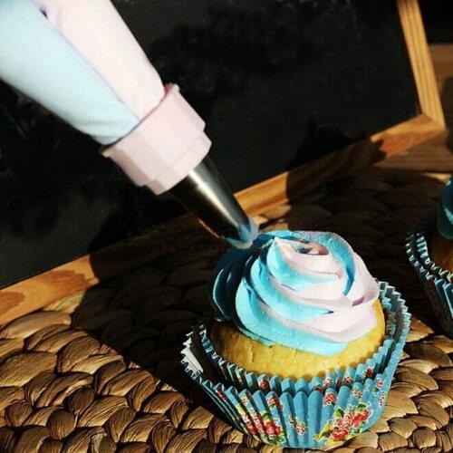 2 Color Cake/Cream Nozzle Pastry Decorating Bag Free Gift A Set of Piping Nozzle Converter Converter Cake Decorating Tools ss634
