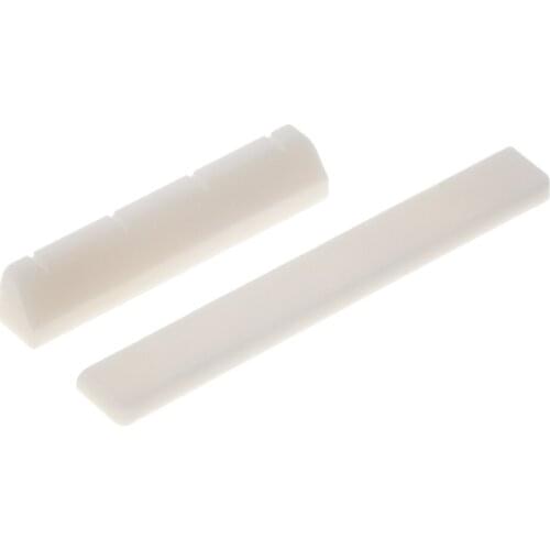 2pcs Natural Buffalo Bone Saddle & Slotted Nut for Ukulele Musical Parts Replacement