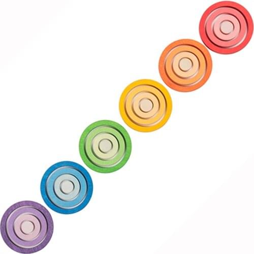 24pcs Baby Rainbow Nesting Circle Palette Kids Creative Wooden Stacking Toys Nordic Toy Montessori Educational Toys for Children