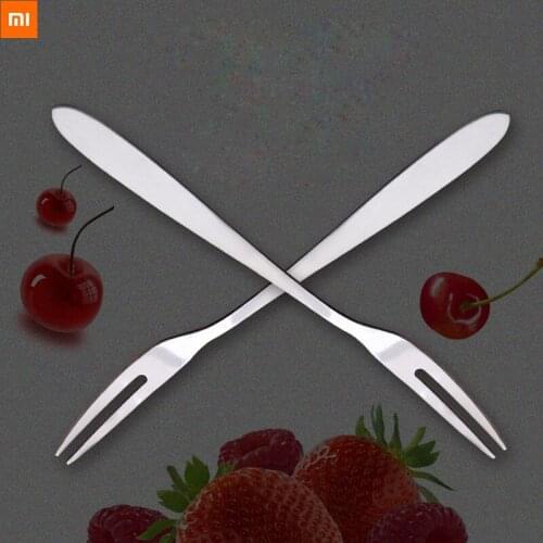 5pcs/10pcs xiaomi mijia Household fruit fork stainless steel cake fork ice cream fork moon cake knife and fork fruit sign