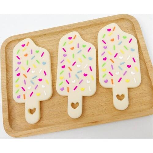 5pcs Silicone Popsicle Shaped Pendant Craft Supplies & Tools Materials Charms Baby Teether Teething Jewelry