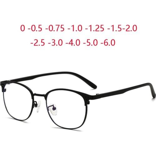 1.56 Aspherical Short-sight Lenses Anti-blue Light Prescription Eyeglasses Green Film Nearsighted Spectacles 0 -0.5 -075 To -6.0