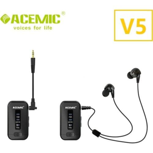 ACEMIC V5 Stereo Wireless In-Ear Monitor System For Live Streaming Musical Instrument Performance Sound Recording
