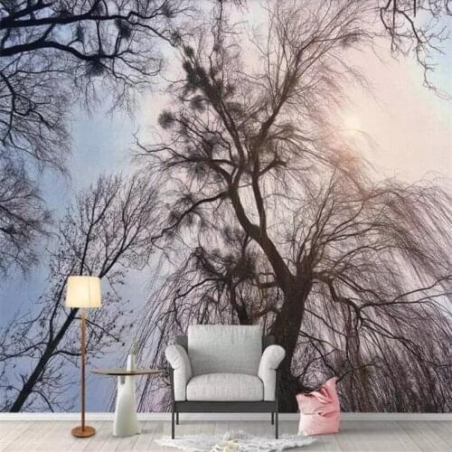 Large living room sunny forest background wall professional production mural factory wholesale wallpaper mural poster photo wall