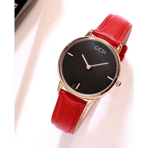 Montre Femme GEDI Luxury Brand Quartz Watch Women Fashion Elegant Female Clock Casual Leather Strap Ladies wristwatch moda mujer