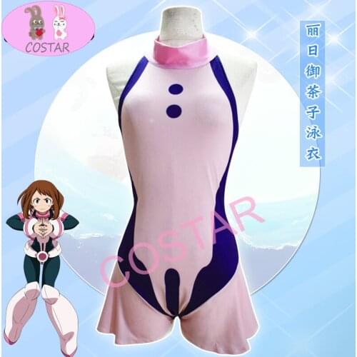 COSTAR Anime My Hero Academia OCHACO URARAKA Cosplay Swimsuit Bodysuit Women Girls Cute Costume