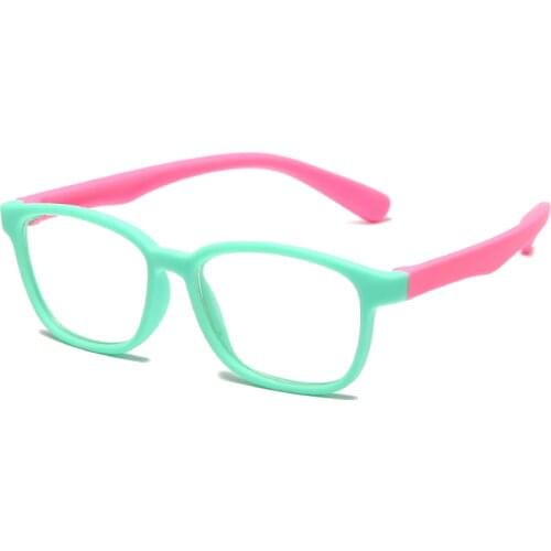 Anti Blue Light Kids Glasses Boys Girls Optical Frame Computer Transparent Glasses Children Silicone Soft Eyeglasses Wtih Case
