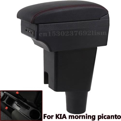 For KIA morning picanto JA Double layer Armrest box central Store content Storage box USB Charging accessories Malaysia version