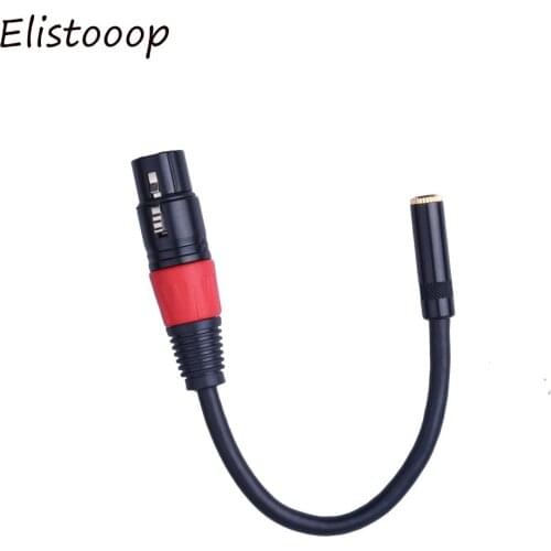 Elistooop 3.5mm 0.2m 1/8inch TRS Female to XLR 3Pin Female Audio Cable Microphone Extension Cable Wire Cord