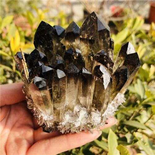 Hot Reiki Energy Quartz Cluster Natural Cairngorm Crystals Flowers Smoky Quartz Cluster Healing