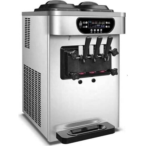 Commercial Soft Ice Cream Machine For Dessert Shop Ice Cream Maker 3 Flavors Desktop Ice Cream Machine Vending