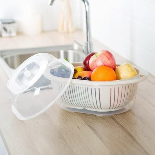 Vegetable Storage Container Fruit Separated Food Storage Container with Vents Refrigerator Fresh-Keeping Container