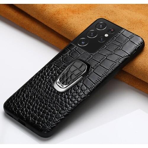 LANGSIDI leather Bracket case For samsung Galaxy s21 ultra s21plus genuine leather shockproof covers for samsung s21 ultra coque