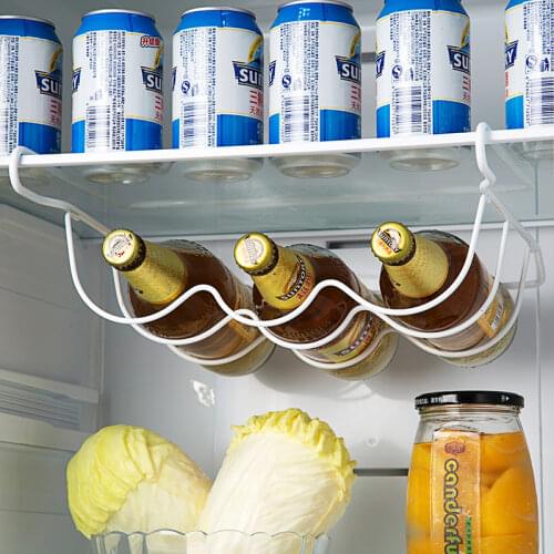 Kitchen Refrigerator Fresh Drink Beer Cola Cans Storage Rack Solid Finishing Shelf Beverage Cans Storage Rack
