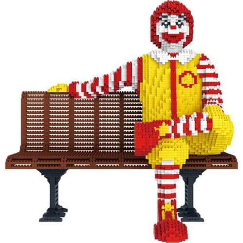 3980pcs PZX Mini building block Cartoon figures bricks sitting Red hair man clown Model Brinquedos for Children Gifts Kids Toy