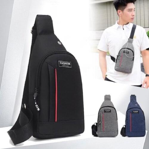 Mens Breast Package Students Outdoor Sports and Casual Bag Canvas Water-Resistant and Wear-Resistant Bag Backpack