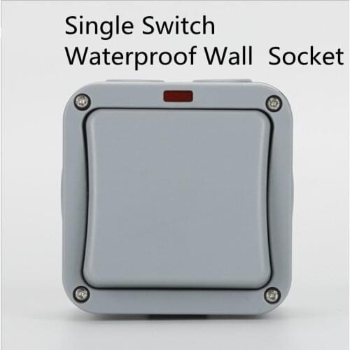 IP66 Outdoor Waterproof Dust-proof Outdoor External Wall Switch 1 Gang Push Button Powe wall Switch socket