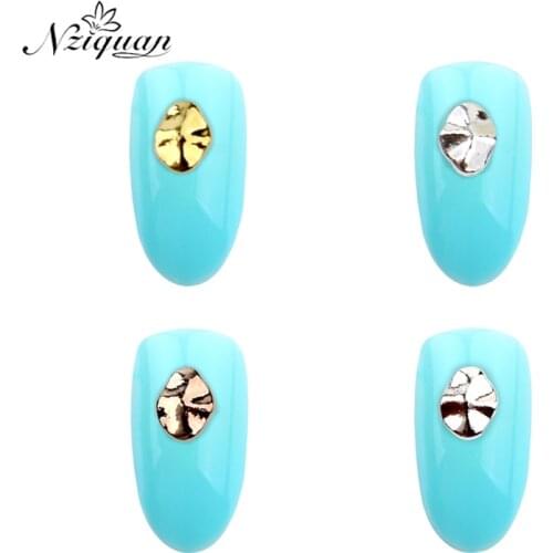 50PCS7*5mm NZIQUAN irregular four-color nail decoration sticker charm metal decoration nail art DIY nail decoration accessories